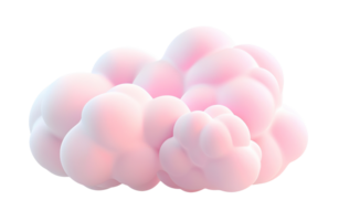 Soft, pastel pink cloud with smooth and fluffy texture, on transparent background. Ideal for use in baby-themed designs, png