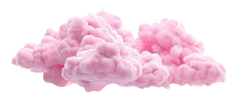 Pastel pink cloud with smooth and fluffy texture, on transparent background. Ideal for use in baby-themed designs, dream-like illustrations. Playful element, cut out. png