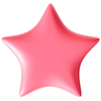 Cute pink 3D star on transparent background. Its a Girl themed element. Perfect for baby showers, birthday designs and celebratory themes. 3D render. png