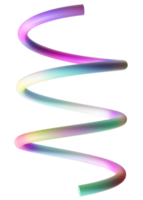 Cute, rainbow, colorful twist, spiral on transparent background. Color gradient, y2k party element. Cartoon style. Celebration, festive theme. 3D render. png