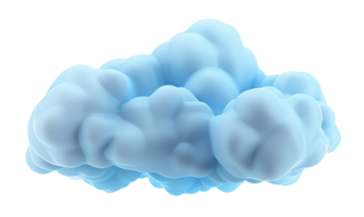 Soft, pastel blue cloud with smooth and fluffy texture, on transparent background. Ideal for use in baby-themed designs, dream-like illustrations. Playful element, cut out. png