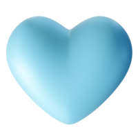 Cute blue 3D heart on transparent background. Its a Boy themed element. Perfect for baby showers, birthday designs and celebratory themes. 3D render. png