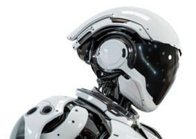 Futuristic robotic head with intricate mechanical details, on transparent background. Ideal for technology-related projects png