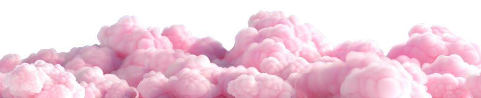 Pastel pink cloud with smooth and fluffy texture, on transparent background. Ideal for use in baby-themed designs, dream-like illustrations. Playful element, cut out. Footer. png