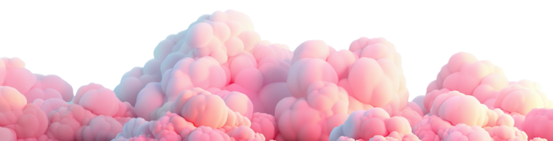Soft, pastel pink cloud with smooth and fluffy texture, on transparent background. Ideal for use in baby-themed designs, dream-like illustrations. Playful element, cut out. Footer. png