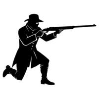 A silhouette of a man with a rifle vector