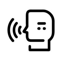 A black and white icon of a person with a microphone vector