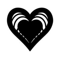A black and white heart shape on a white background vector