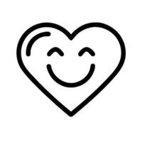 A black and white heart with a smiley face vector