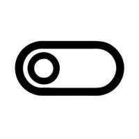 A black and white icon of a button vector