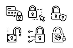 Lock icon collection. Padlock icons. Locked and unlocked icons. Security symbols vector