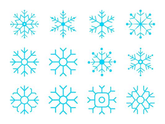 WebSnowflakes icon set. Snow sign. Snowflakes template. Snowflake winter. Snowflakes icons. Winter icon. Snowflake collection. Illustration. Graphic.