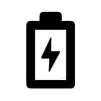 Battery icon with a lightning bolt on a white background vector