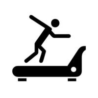 A man is running on a treadmill vector