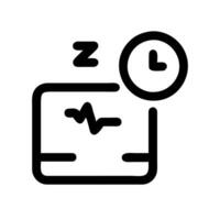 A black and white icon of a clock and a computer vector