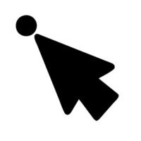 A black and white icon of a mouse pointing down vector