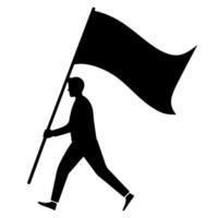 Man with a flag vector