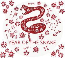 year of the snake happy chinese new year set vector
