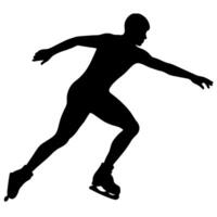 A silhouette of a man skating on a white background vector