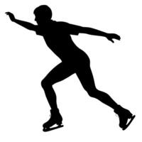 A silhouette of a man skating on a white background vector