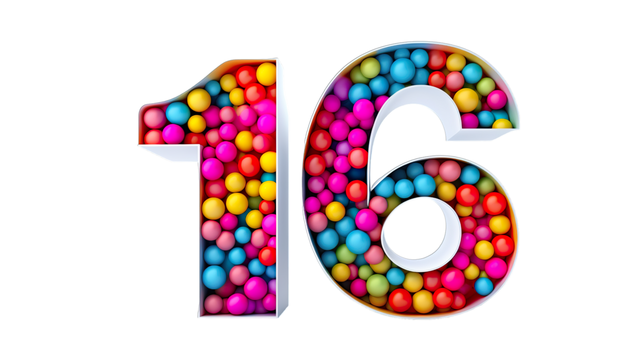 Number 16 PNGs for Free Download Number 16 PNGs for Free Download