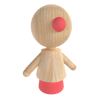 Colorful wooden figure design created using 3D rendering techniques png