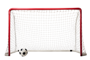 Soccer goal against a plain backdrop isolated on transparent background png