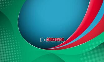 Azerbaijan background with waving red blue shape design with shadow from green shape. Day of Restoration of Independence of Azerbaijan vector