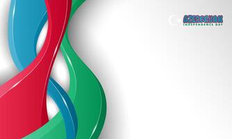 Waving 3d shape of blue red and green design on white background. Azerbaijan independence day background. Also good template for azerbaijan national day vector