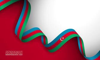 Azerbaijan independence day with wavy azerbaijan flag on red background on bottom and white on top. Also good template for azerbaijan national day vector
