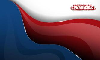 Waving white red and blue background in abstract gradient design. Czech republic independence day background vector