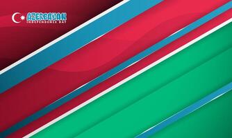 Simple blue red and green in geometric background design for Day of Restoration of Independence of Azerbaijan vector