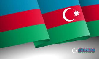 Azerbaijan independence day with waving azerbaijan flag in realistic style. Also good template for national day campaign vector