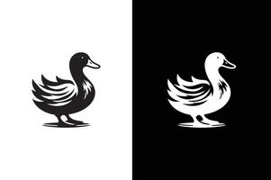 Duck Icon silhouette Flat Design. Simple duck icon design template vector