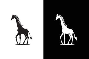 Giraffe icon silhouette in trendy style. Giraffe icon illustration black white vector