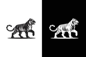 Simple Design icon Silhouette of Tiger Walking . Tiger walking concept illustration vector