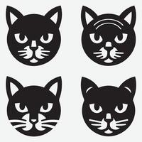 Versatile Cat Head Logos for Various Creative Projects vector