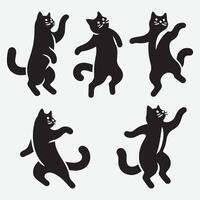 Whimsical Cat Dancing Silhouette Bundle for Fun and Unique Designs vector