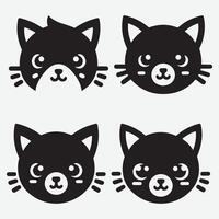 Unique Cat Face Clip Art for Engaging Pet Projects vector