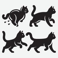 elightful Cat Silhouettes Art Illustrations for Cat Themed Projects vector