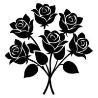 Black and white roses on a white background vector
