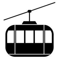 Cable car icon in black and white on a white background vector