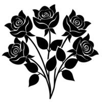 Black and white roses on a white background vector
