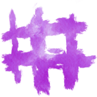 Magenta brush stroke with rough textures and smooth watercolor blending png