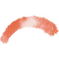 Orange brush stroke with rough edges and smooth watercolor blending png