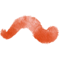 Orange stroke with gritty textures and soft watercolor blending png