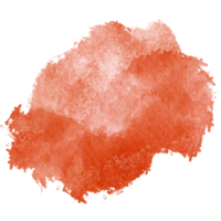 Orange stroke with rugged textures that transition into soft flowing watercolor blending png