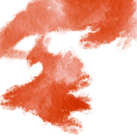 A textured Orange brush stroke that merges rough grunge elements with soft watercolor washes png