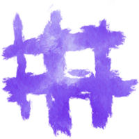 Purple stroke blending grunge textures with a soft watercolor fade png