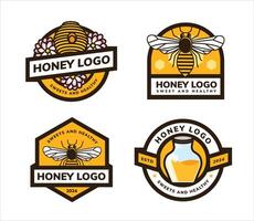 badge and emblem design of honey bee vector